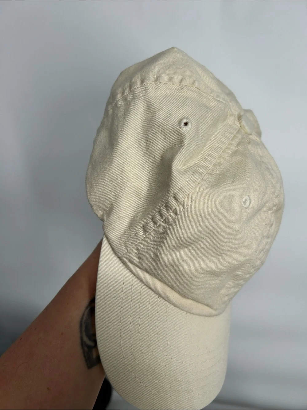 J Crew Strapback Dad Hat Baseball Cap Vtg Off White/Cream One Size